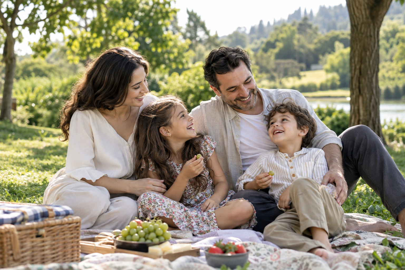 Birlikte vakit geçiren aile